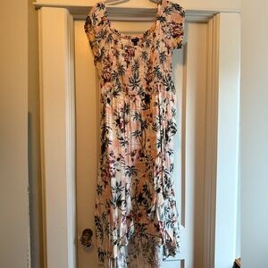 NWT Smocked Top Ruffled Hem Tropical Print Dress, Torrid 2
